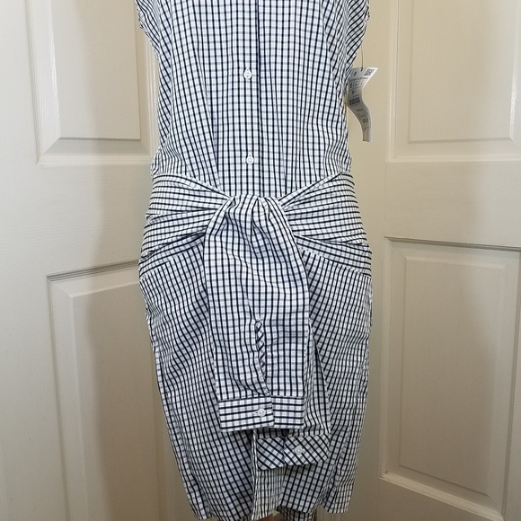 ZARA TRAFALUC BUTTON UP DRESS WITH FRONT TIE - Picture 4 of 7